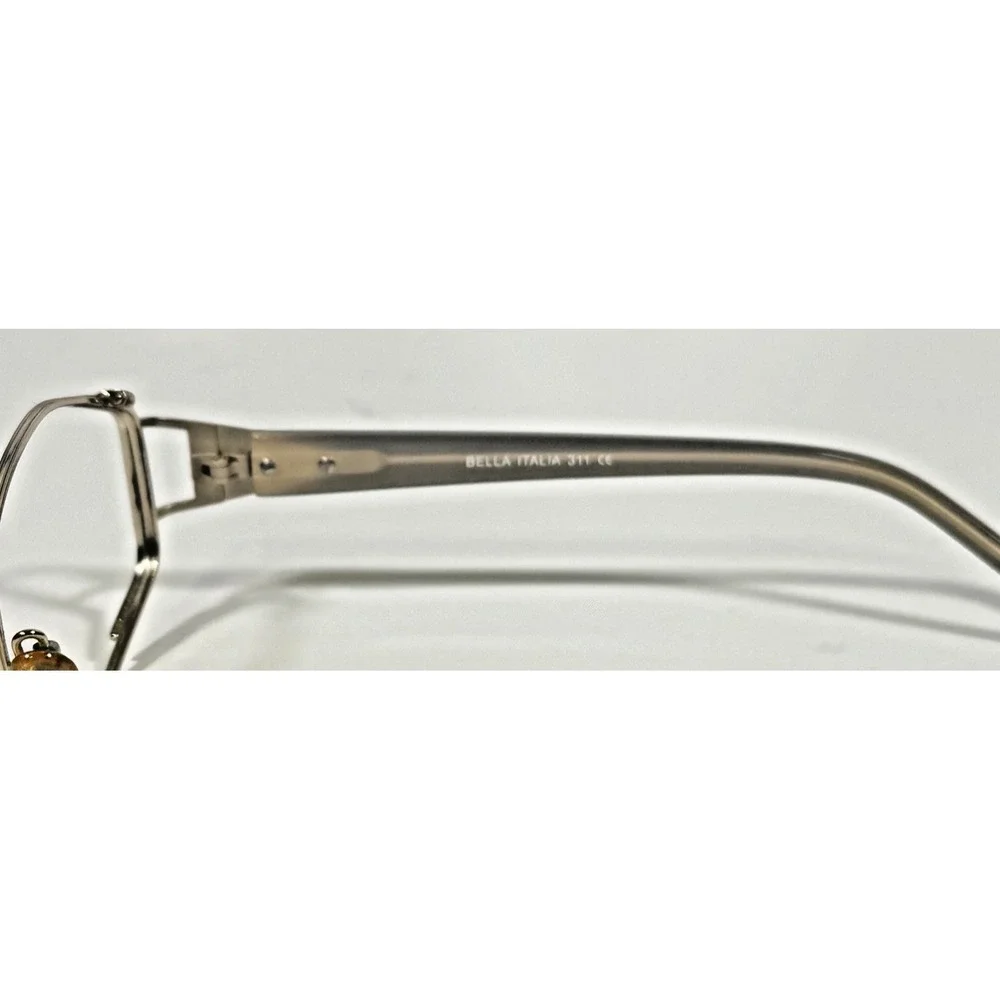 Bella Italia Eyeglass Frame Womens 53-19-130 Gold Silver Hexagonal Geometric 311